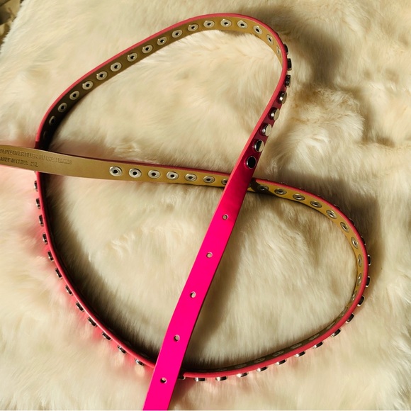 Free People Skinny Round Studs Satin Faux Leather Belts - Picture 7 of 12